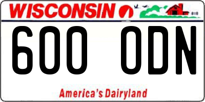 WI license plate 600ODN