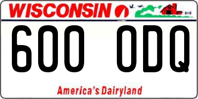 WI license plate 600ODQ