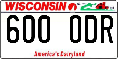 WI license plate 600ODR