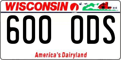 WI license plate 600ODS