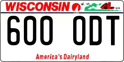 WI license plate 600ODT