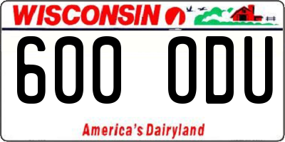 WI license plate 600ODU