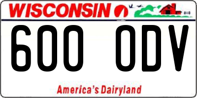 WI license plate 600ODV