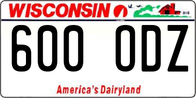 WI license plate 600ODZ