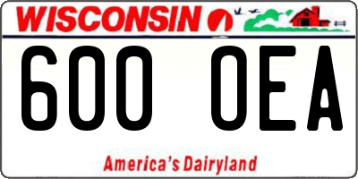 WI license plate 600OEA