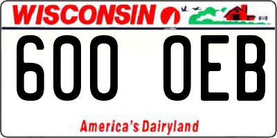 WI license plate 600OEB