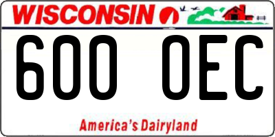 WI license plate 600OEC