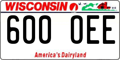 WI license plate 600OEE