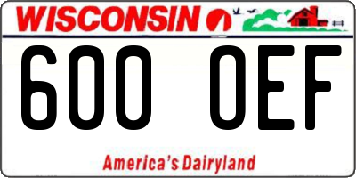 WI license plate 600OEF