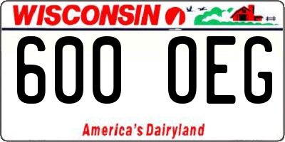 WI license plate 600OEG