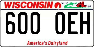 WI license plate 600OEH