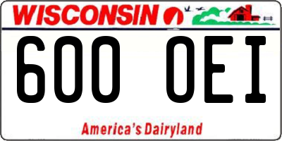 WI license plate 600OEI