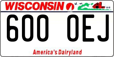 WI license plate 600OEJ