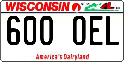WI license plate 600OEL