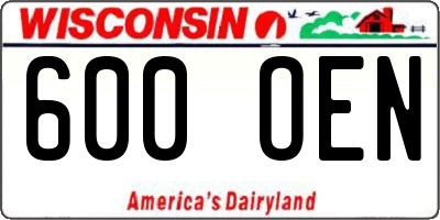 WI license plate 600OEN