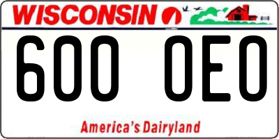 WI license plate 600OEO