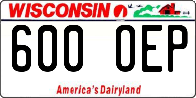 WI license plate 600OEP