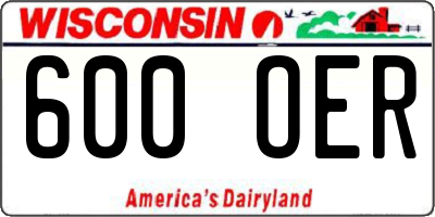 WI license plate 600OER