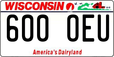 WI license plate 600OEU