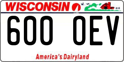 WI license plate 600OEV