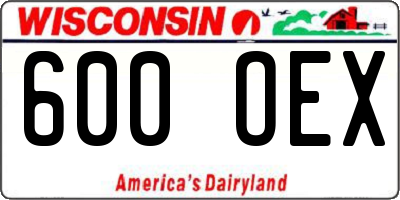 WI license plate 600OEX