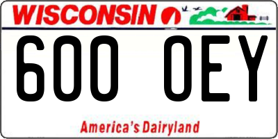 WI license plate 600OEY