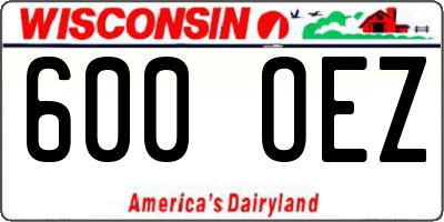 WI license plate 600OEZ
