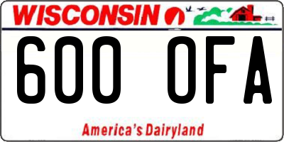 WI license plate 600OFA