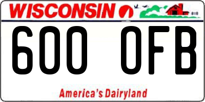 WI license plate 600OFB