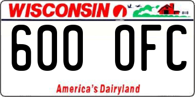 WI license plate 600OFC