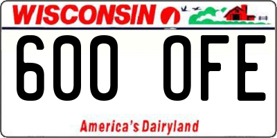 WI license plate 600OFE