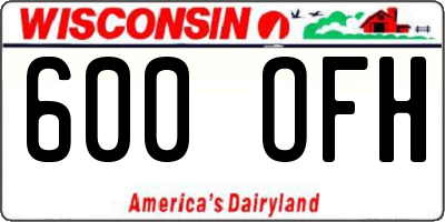 WI license plate 600OFH