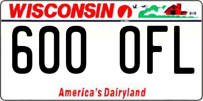 WI license plate 600OFL