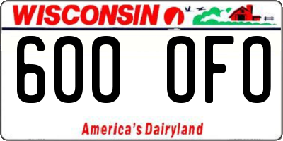 WI license plate 600OFO