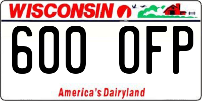 WI license plate 600OFP