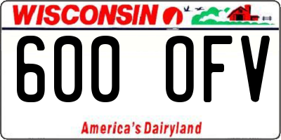 WI license plate 600OFV