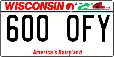 WI license plate 600OFY