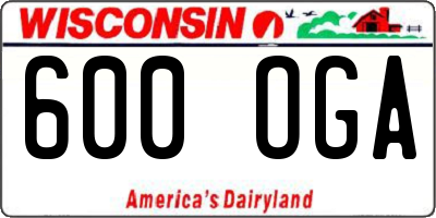 WI license plate 600OGA