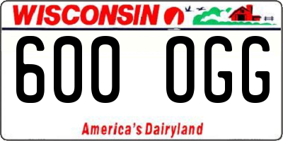 WI license plate 600OGG