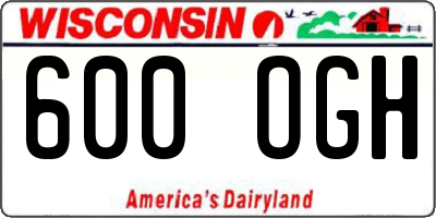 WI license plate 600OGH