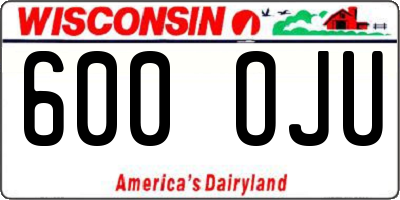 WI license plate 600OJU