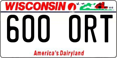 WI license plate 600ORT