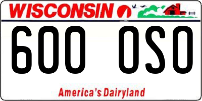 WI license plate 600OSO