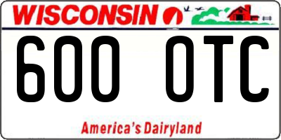 WI license plate 600OTC