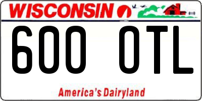 WI license plate 600OTL