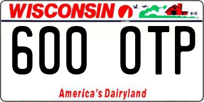 WI license plate 600OTP