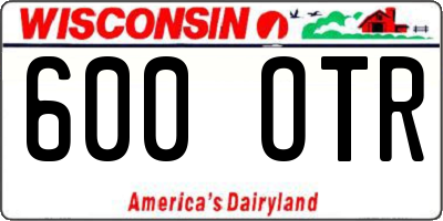 WI license plate 600OTR