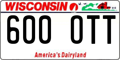 WI license plate 600OTT