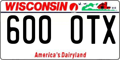 WI license plate 600OTX