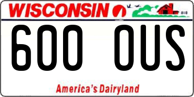 WI license plate 600OUS